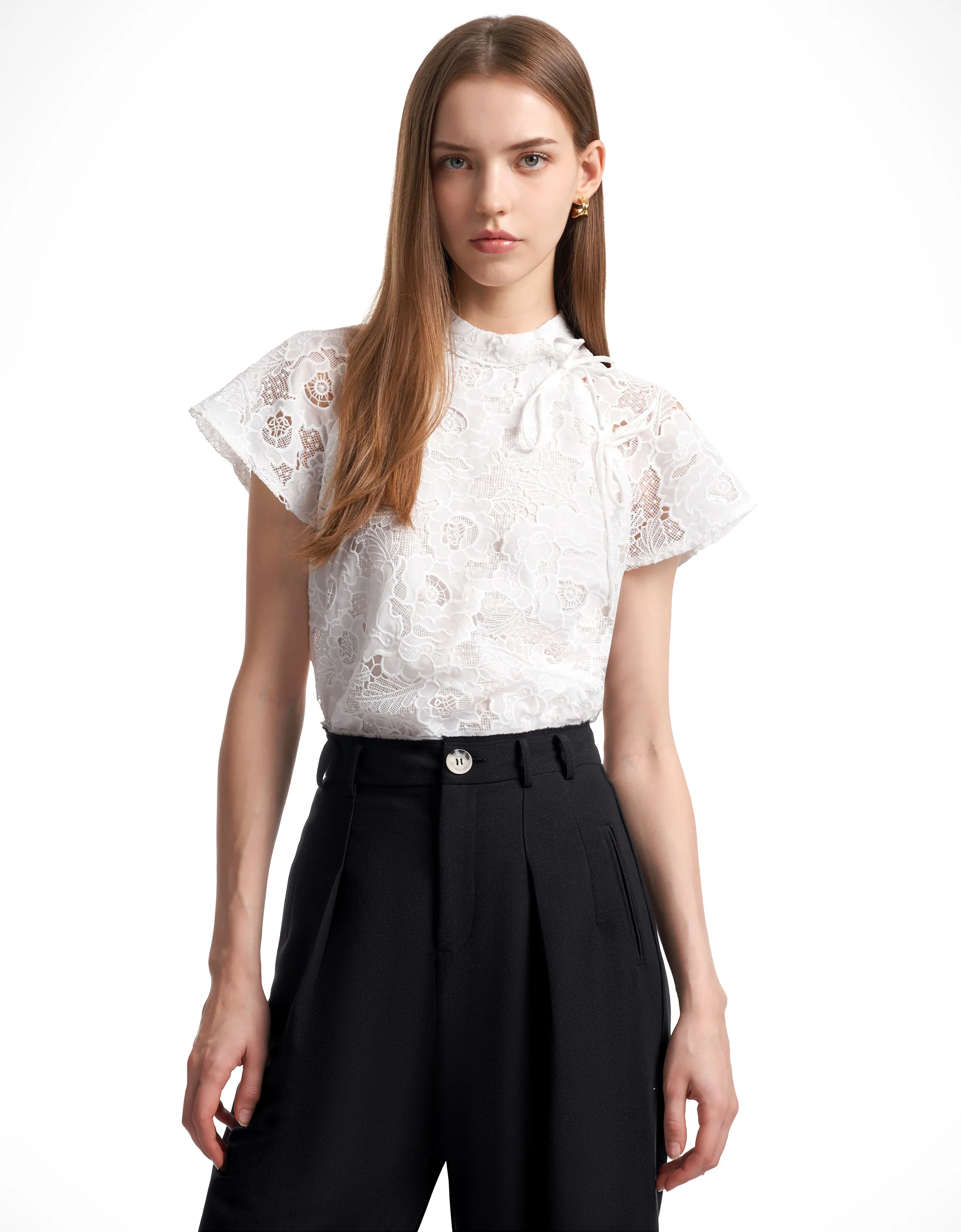 Loop Tie Lace Top