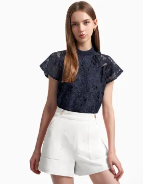 Loop Tie Lace Top