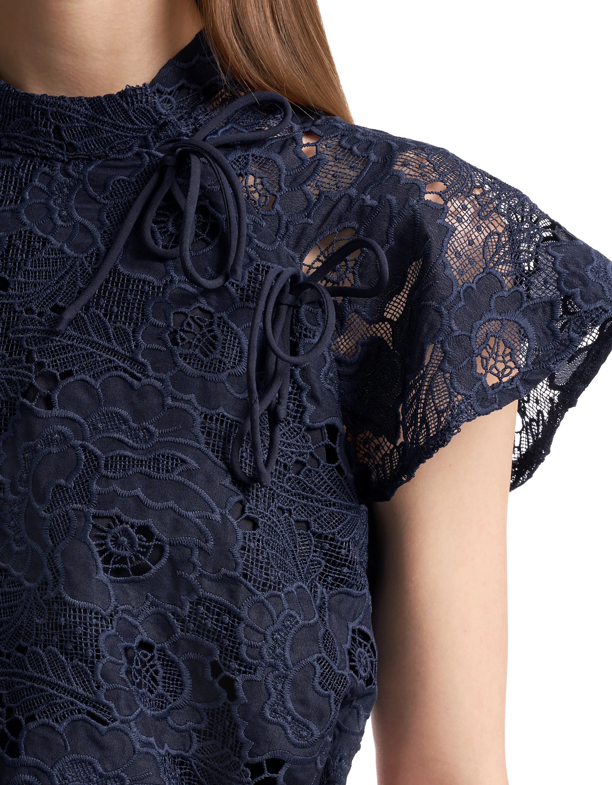 Loop Tie Lace Top