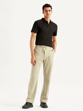 Men's Beige Relaxed Fit Tech Pants