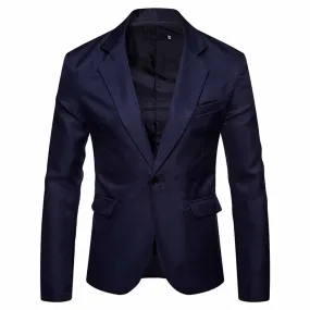 Men's Casual Slim Fit Jacket Daily Blazer Coat Tops Navy
