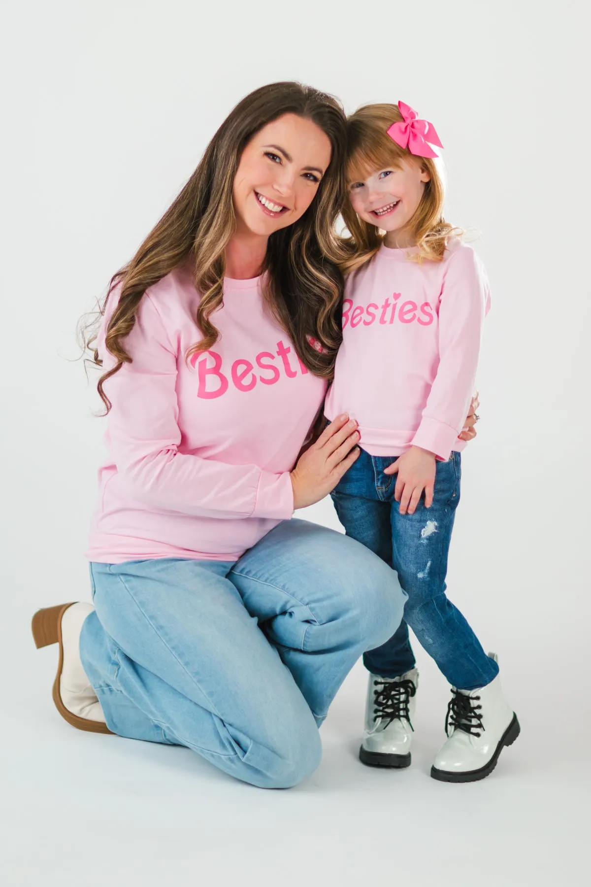 Mom & Me - "Besties" Pink Long Sleeve Top