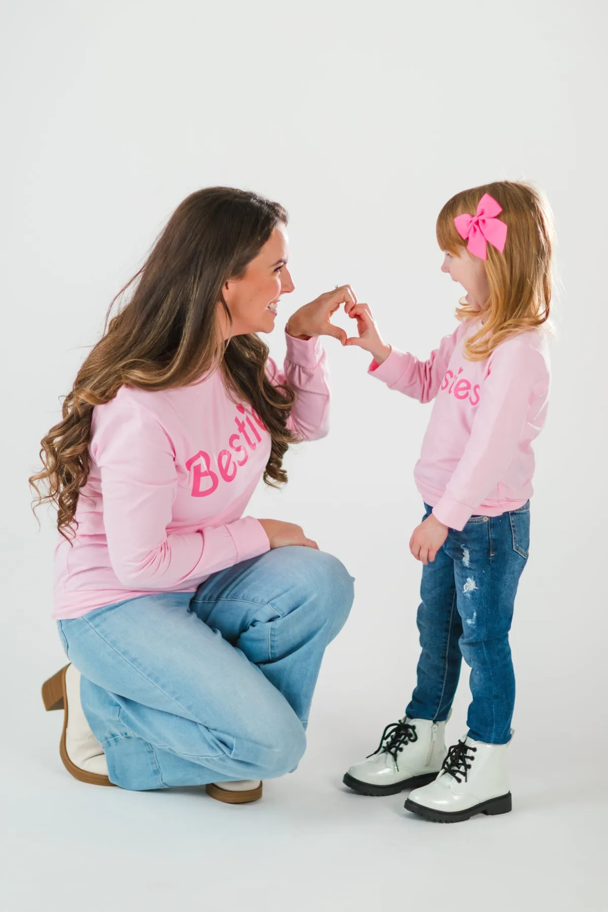Mom & Me - "Besties" Pink Long Sleeve Top