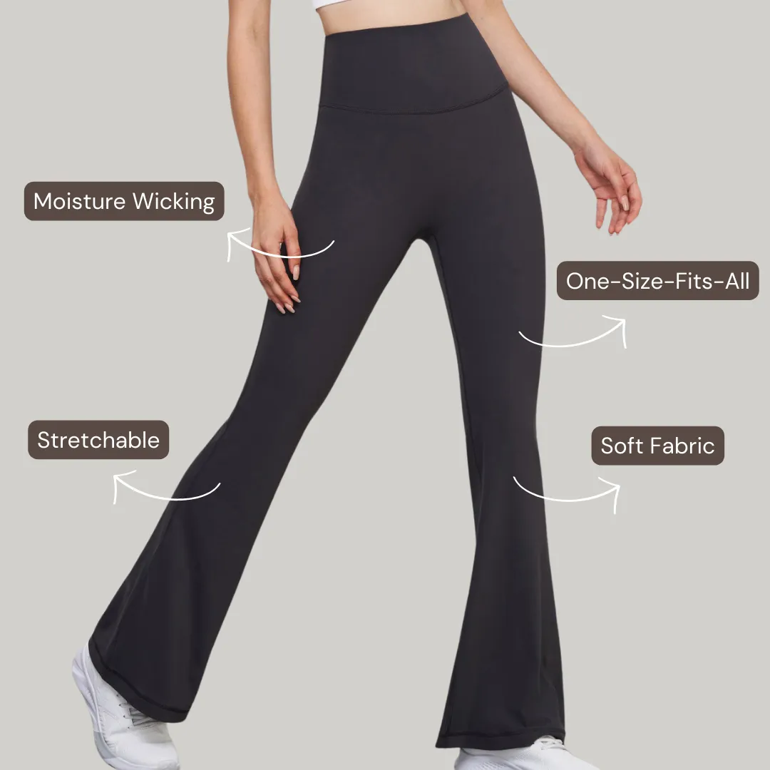 One-Size Flared Yoga Pants - Graphite Grey