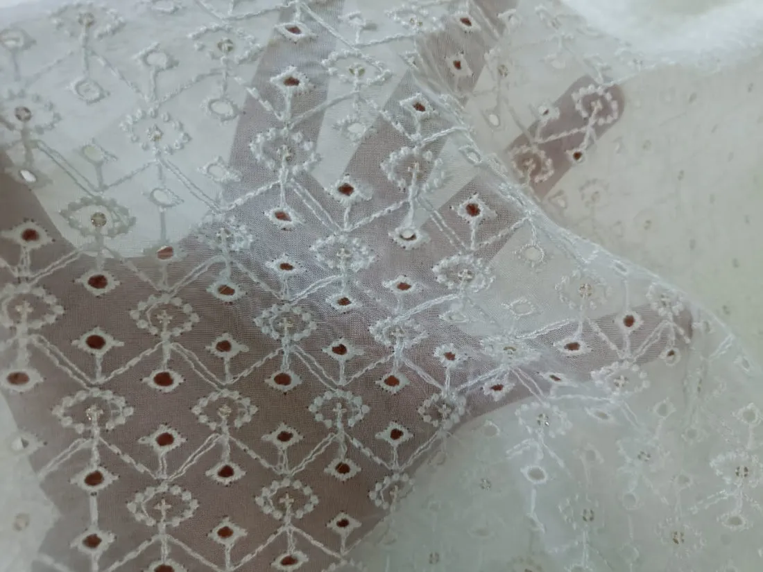 organza embroidery fabric 44" WIDE [5 EMBROIDERIES]