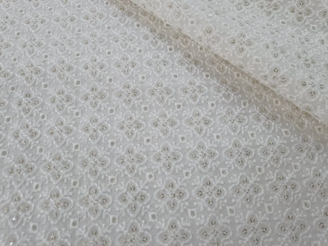 organza embroidery fabric 44" WIDE [5 EMBROIDERIES]