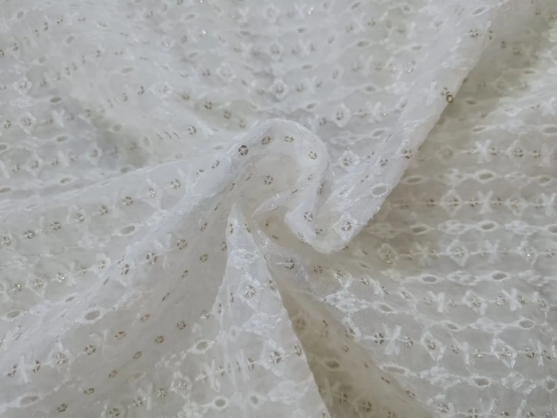 organza embroidery fabric 44" WIDE [5 EMBROIDERIES]