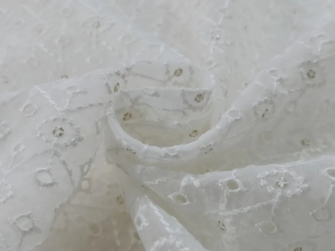 organza embroidery fabric 44" WIDE [5 EMBROIDERIES]