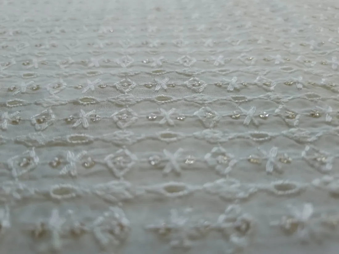 organza embroidery fabric 44" WIDE [5 EMBROIDERIES]