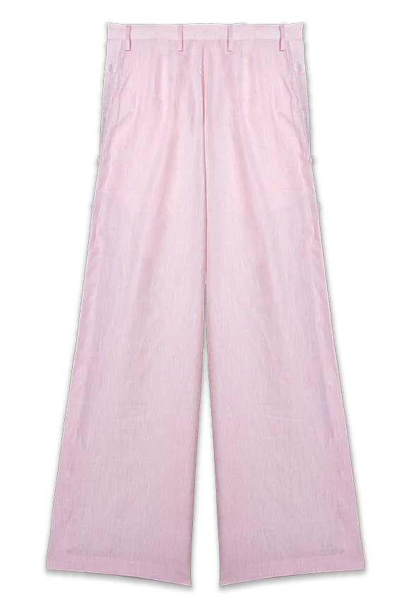 Petal Prism Pink Linen Pants