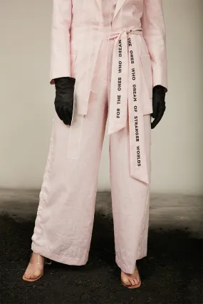 Petal Prism Pink Linen Pants