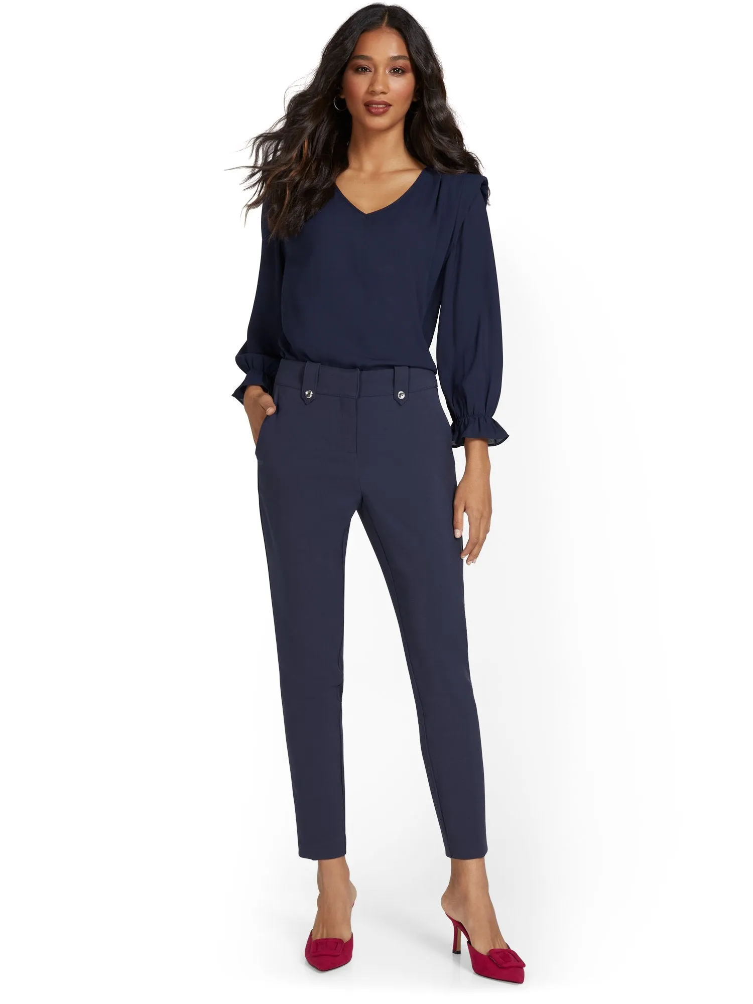 Petite Mid-Rise Ankle Pant - Premium Stretch