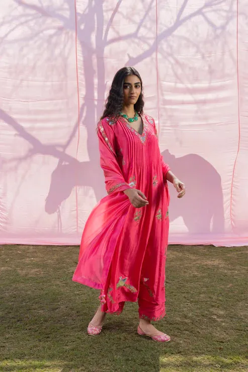 Pink Alia Choga Kurta Set