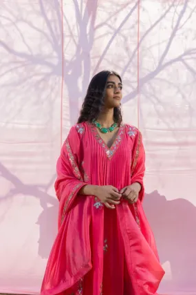 Pink Alia Choga Kurta Set