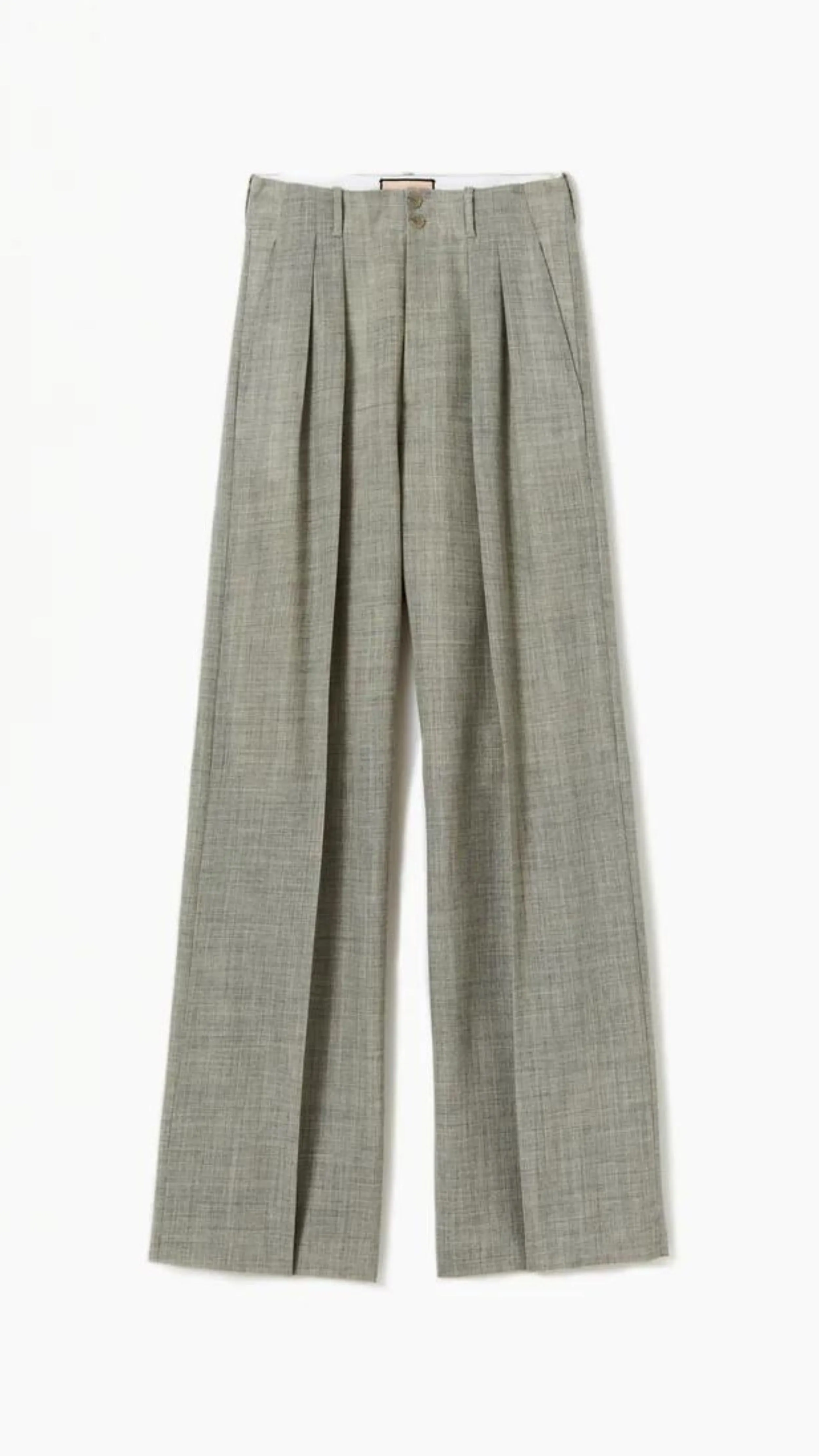 Pleated Melange Wide Leg Pants