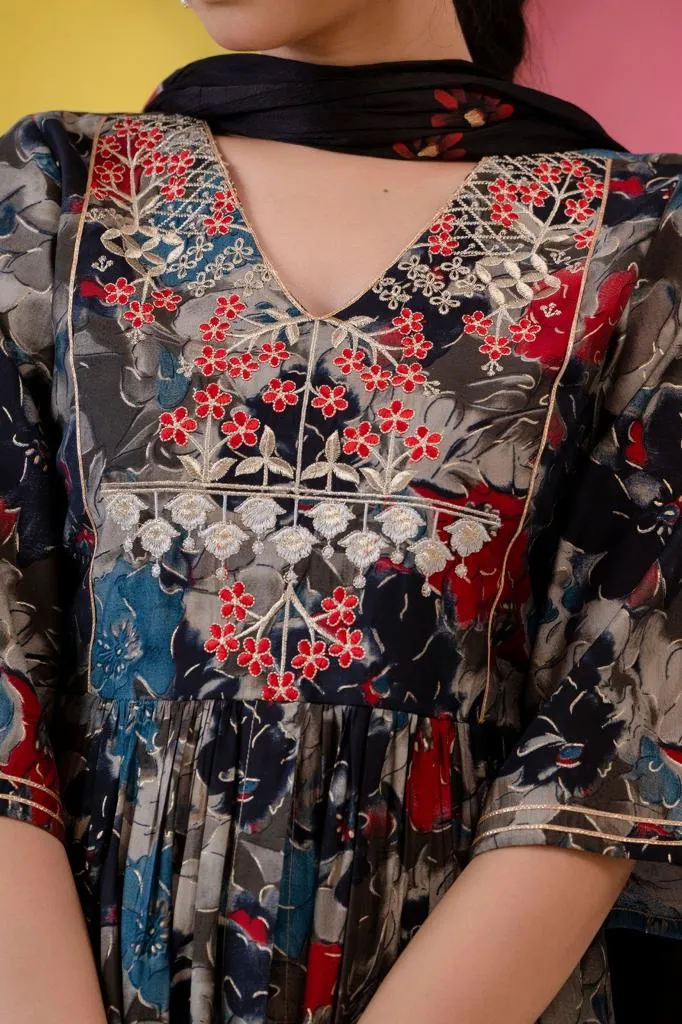 Premium Cotton Set With Embroidered Yoke