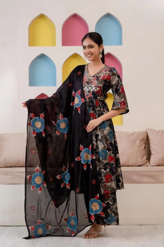 Premium Cotton Set With Embroidered Yoke