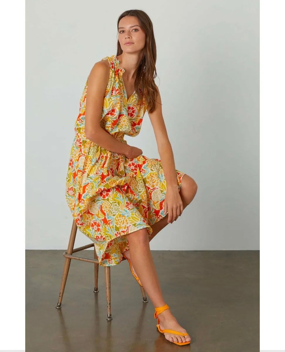 Ramona Tropical Bahama Print Midi Dress