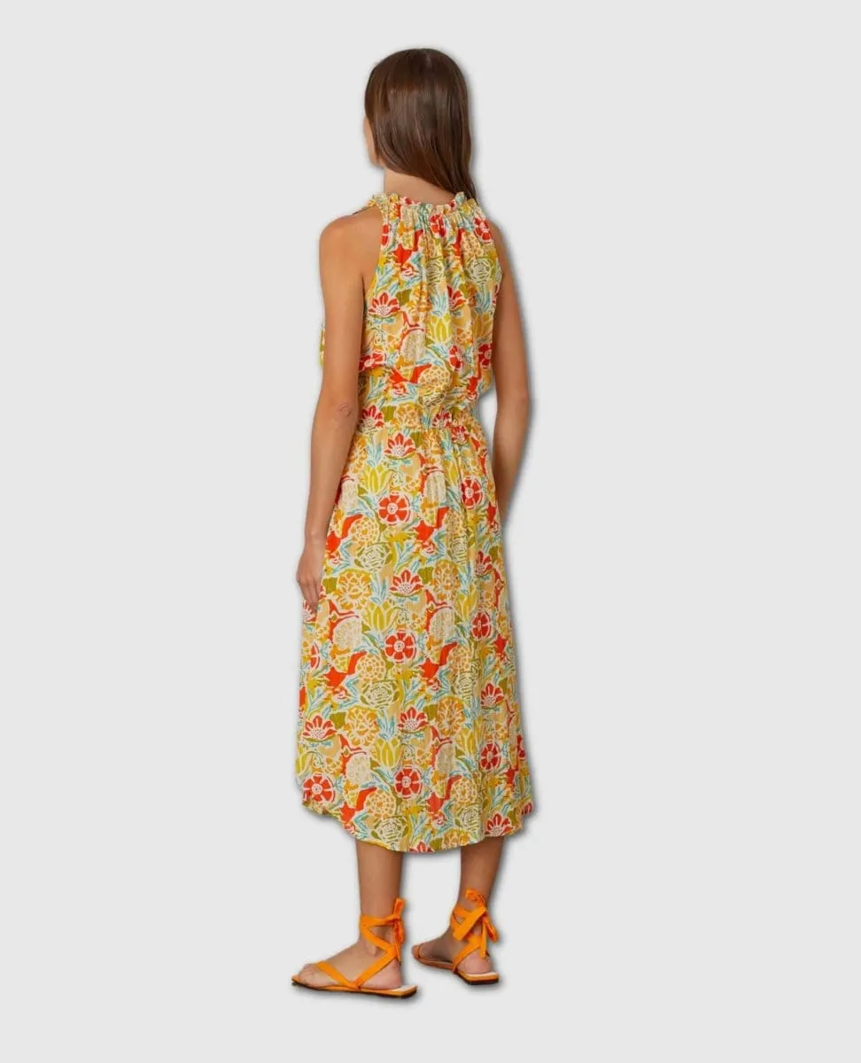 Ramona Tropical Bahama Print Midi Dress