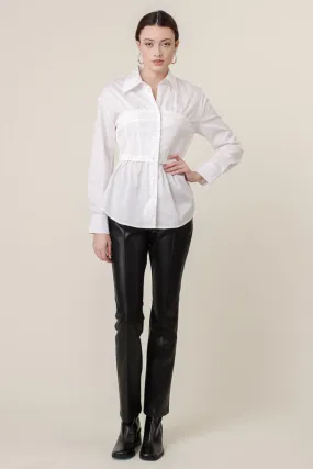 Rene Poplin Collared Top