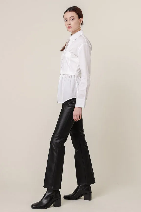 Rene Poplin Collared Top