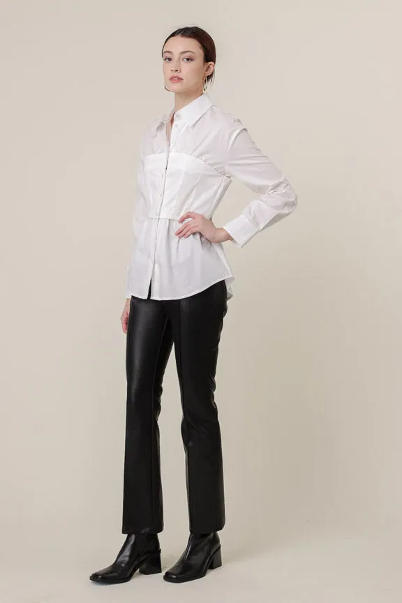 Rene Poplin Collared Top