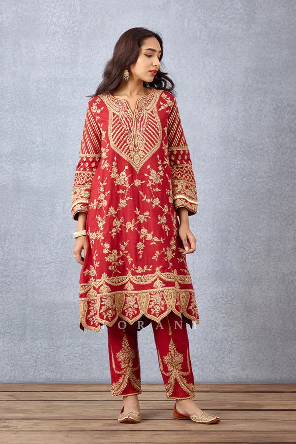 SINDOORI KANAK KURTA SET