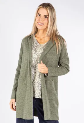 Soft Touch Fine Knit Hooded Cardigan
