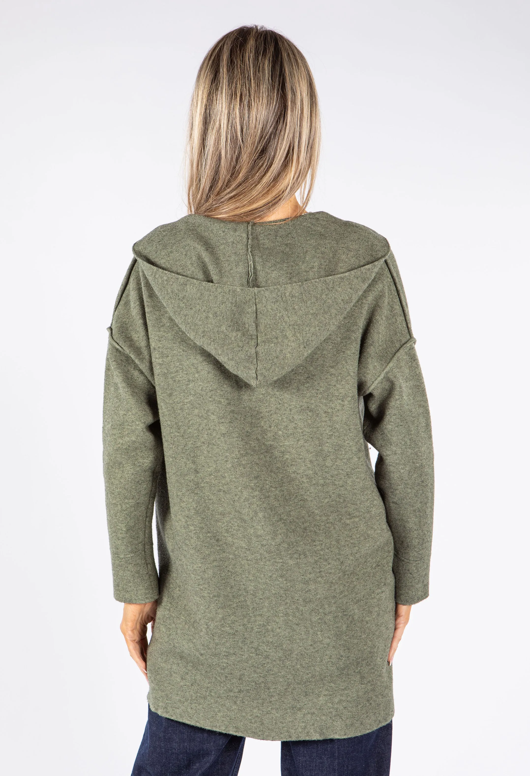 Soft Touch Fine Knit Hooded Cardigan