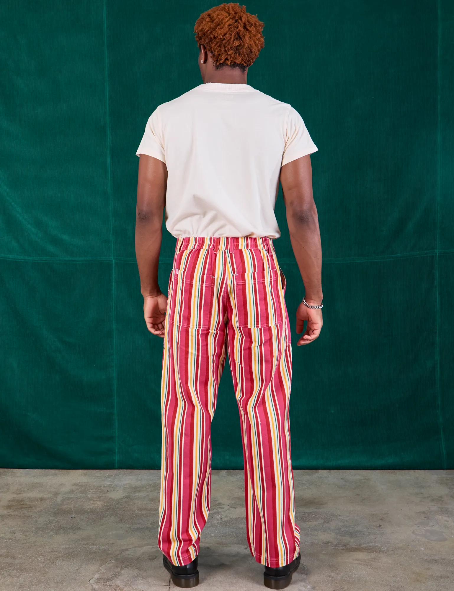 Stripe Work Pants - Cherry Candy