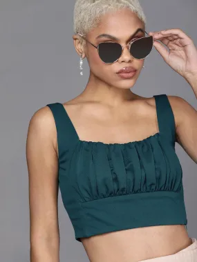 Style Quotient Women Teal Solid Tops