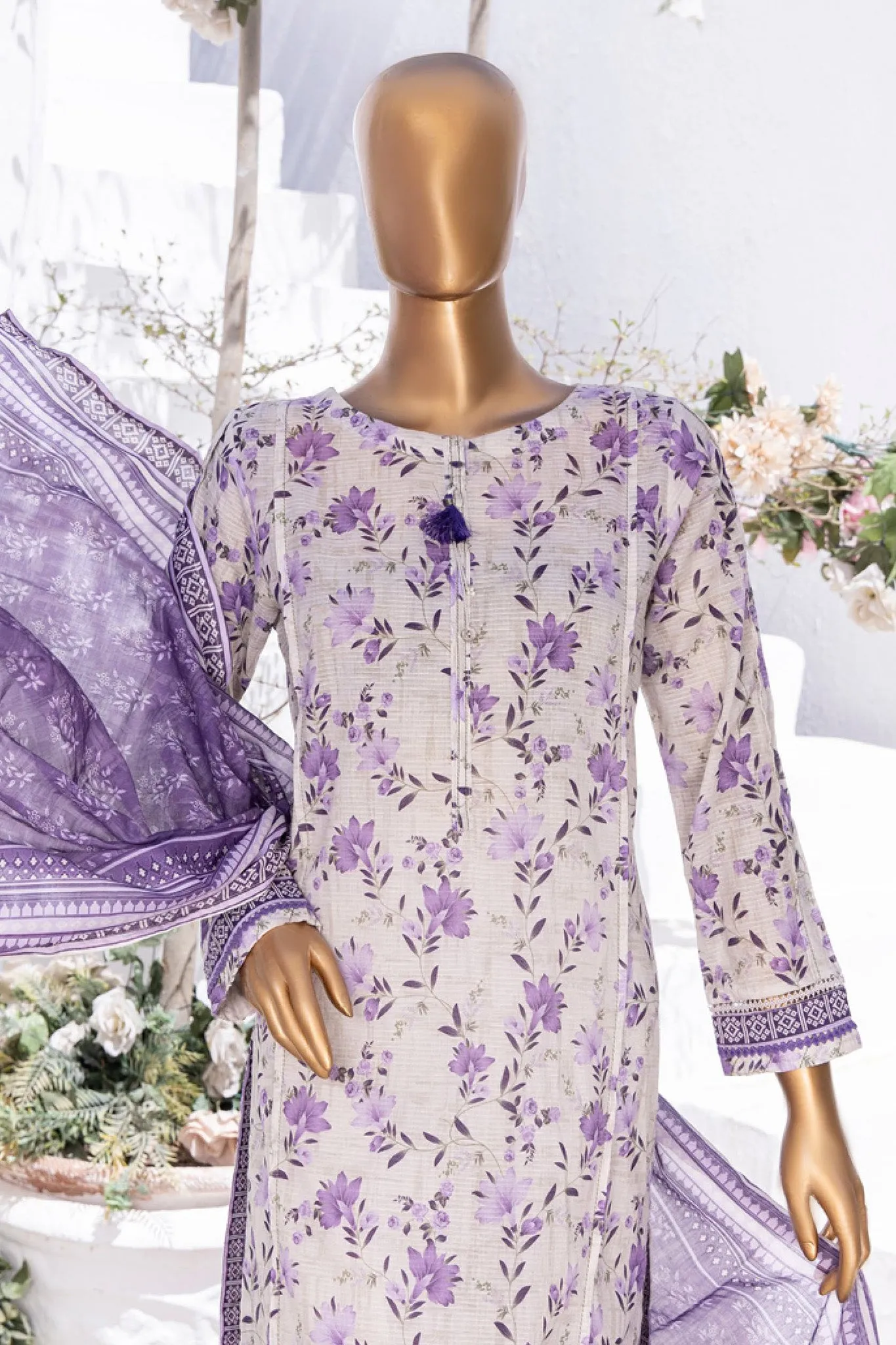 Summer Bloom By HZ Stitched 3 Piece Digital Printed Lawn Collection'2024-PNL-407