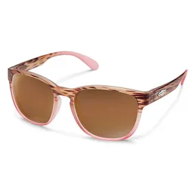 Suncloud Unisex Matte Tortoise Pink Fade Frames Brown Lens Loveseat Polarized Sunglasses - S-LOPPBRPF