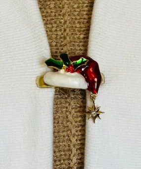Sweater Clips Christmas Cardigan Clasp Rhinestones Santa Sweater Clip Rhinestone Jewelry Christmas Gift for Mom Gifts for Her by Fabulici