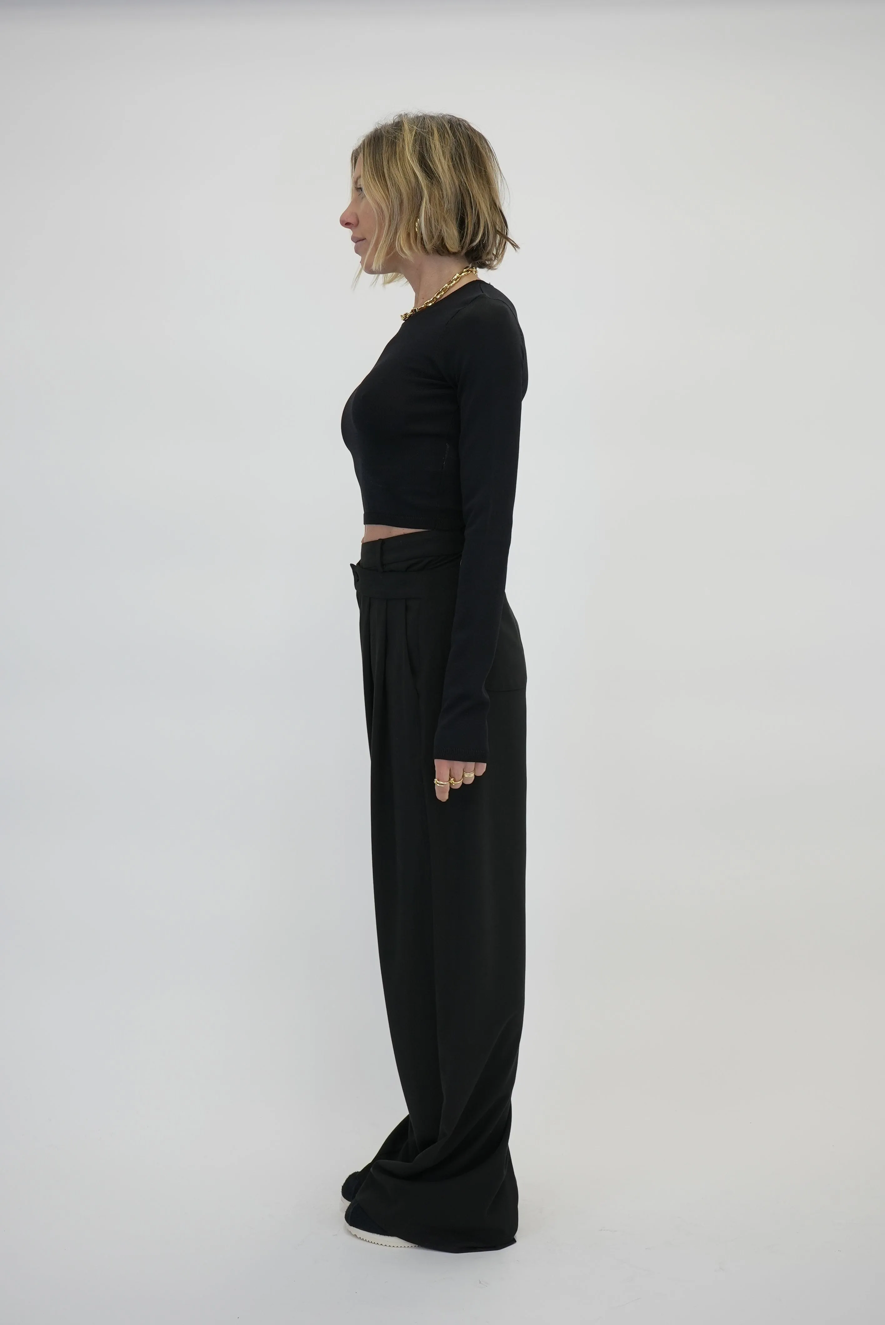 TITOU ASYMMETRIC WIDE LEG PANTS