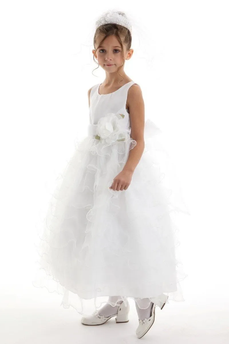 Tulle Satin Flower Girl Dress by Cinderella Couture USA AS1160