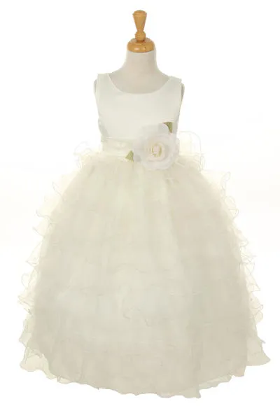 Tulle Satin Flower Girl Dress by Cinderella Couture USA AS1160
