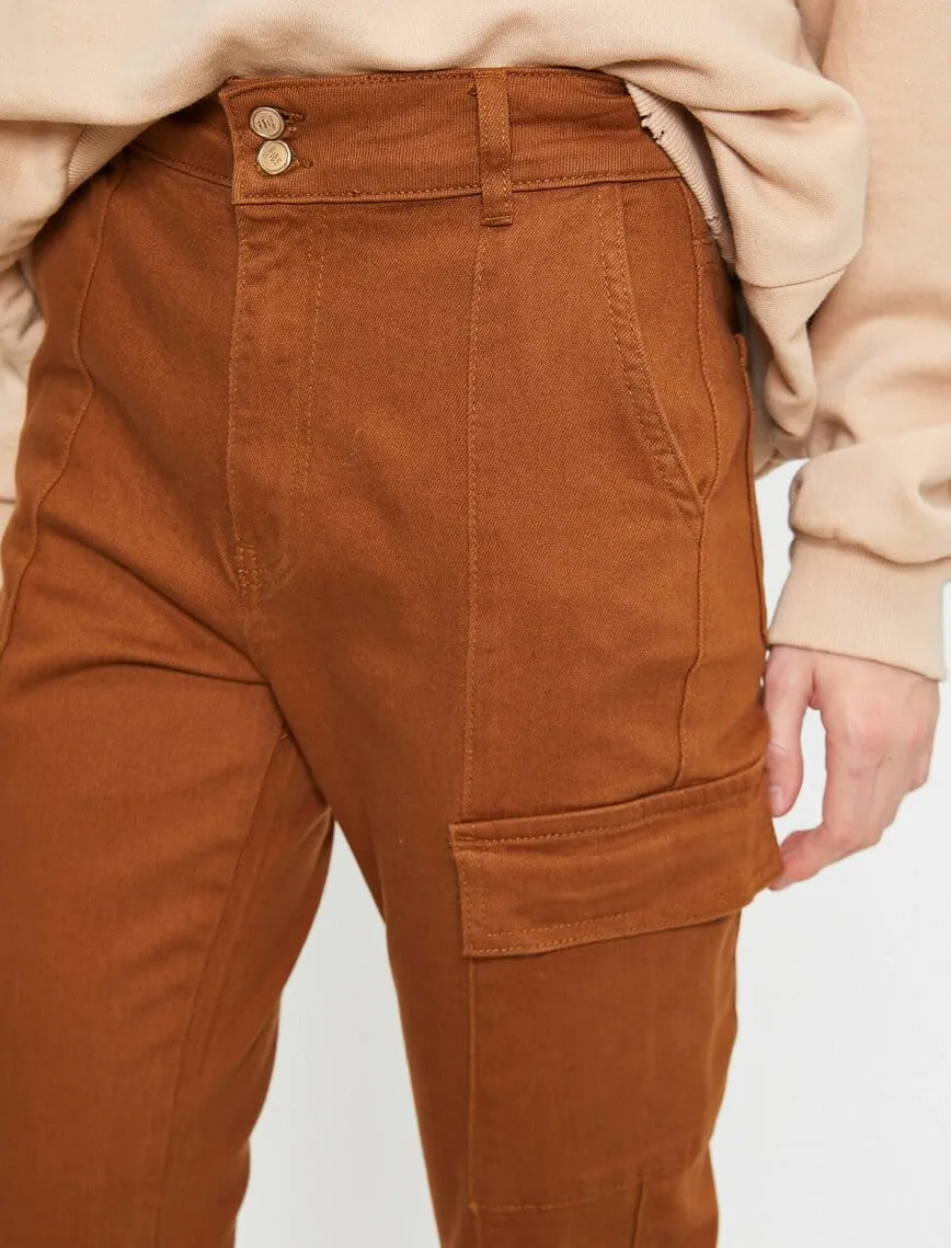 Twill Cargo Trouser in Terracotta