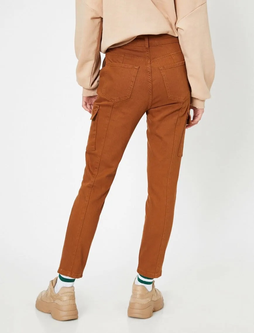 Twill Cargo Trouser in Terracotta