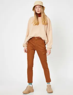 Twill Cargo Trouser in Terracotta