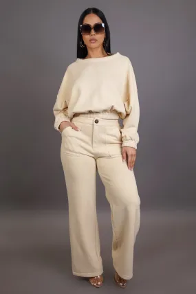 Winter Ready Pant Set -Cream