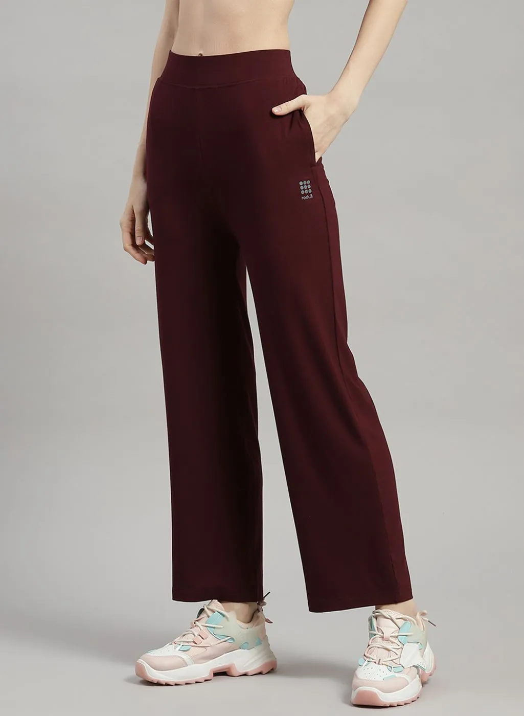Women Brown Solid Trackpant