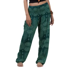 Women's Mandala Harem Pants Green Oasis