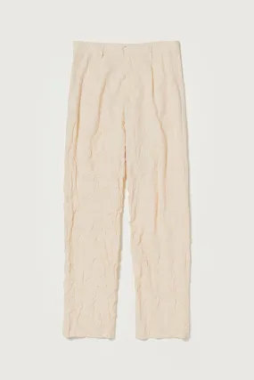 Wrinkled Washed Finx Twill Pants - Pink/Beige