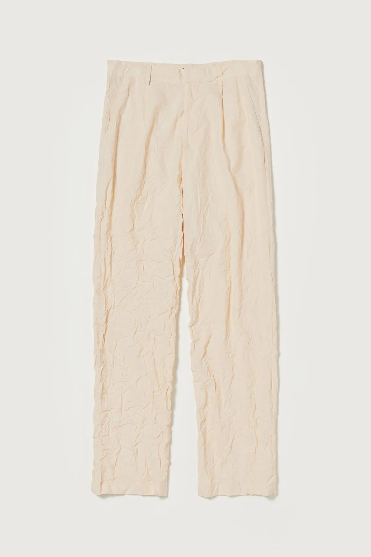 Wrinkled Washed Finx Twill Pants - Pink/Beige