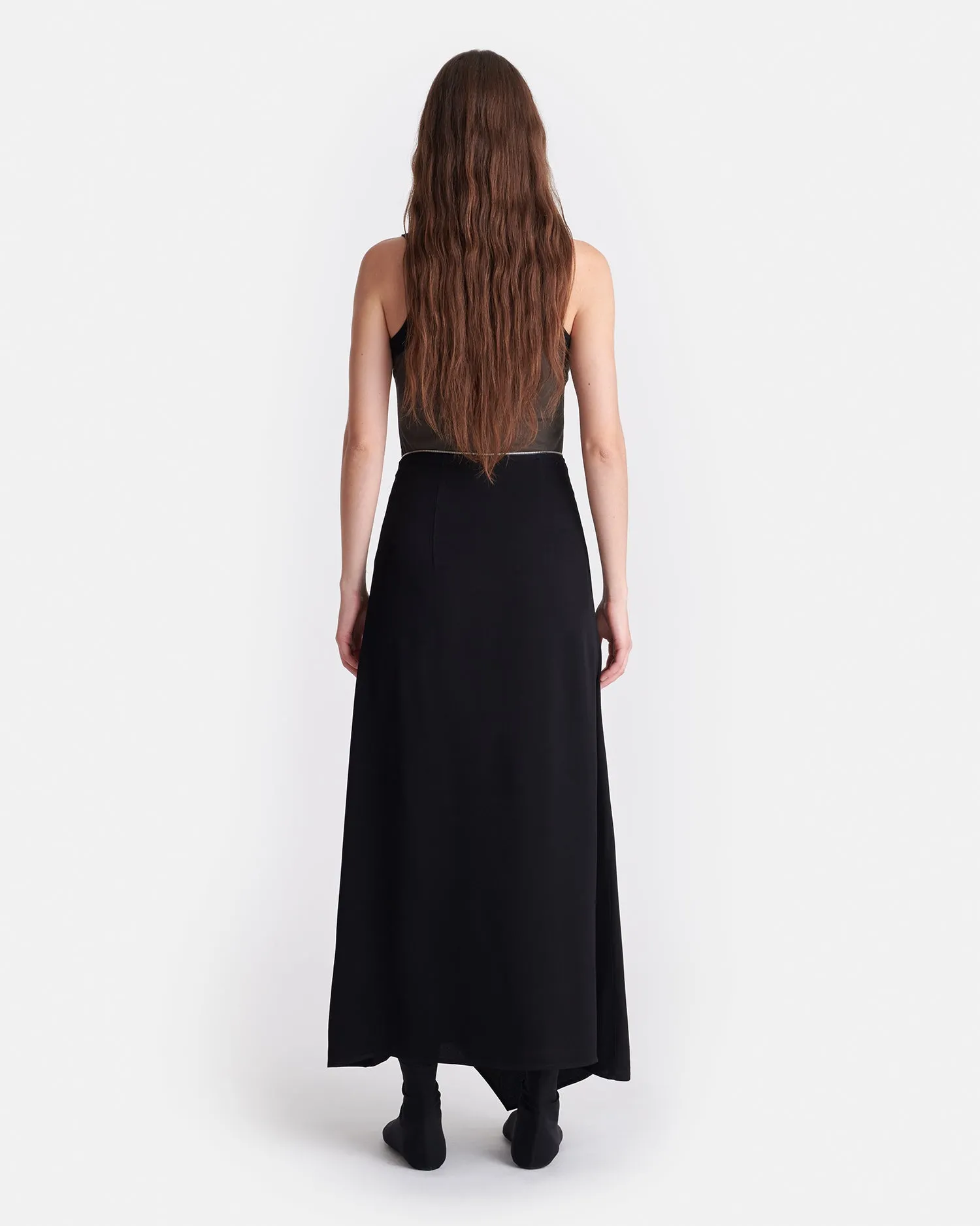 Zella - Georgette Midi Skirt - Black